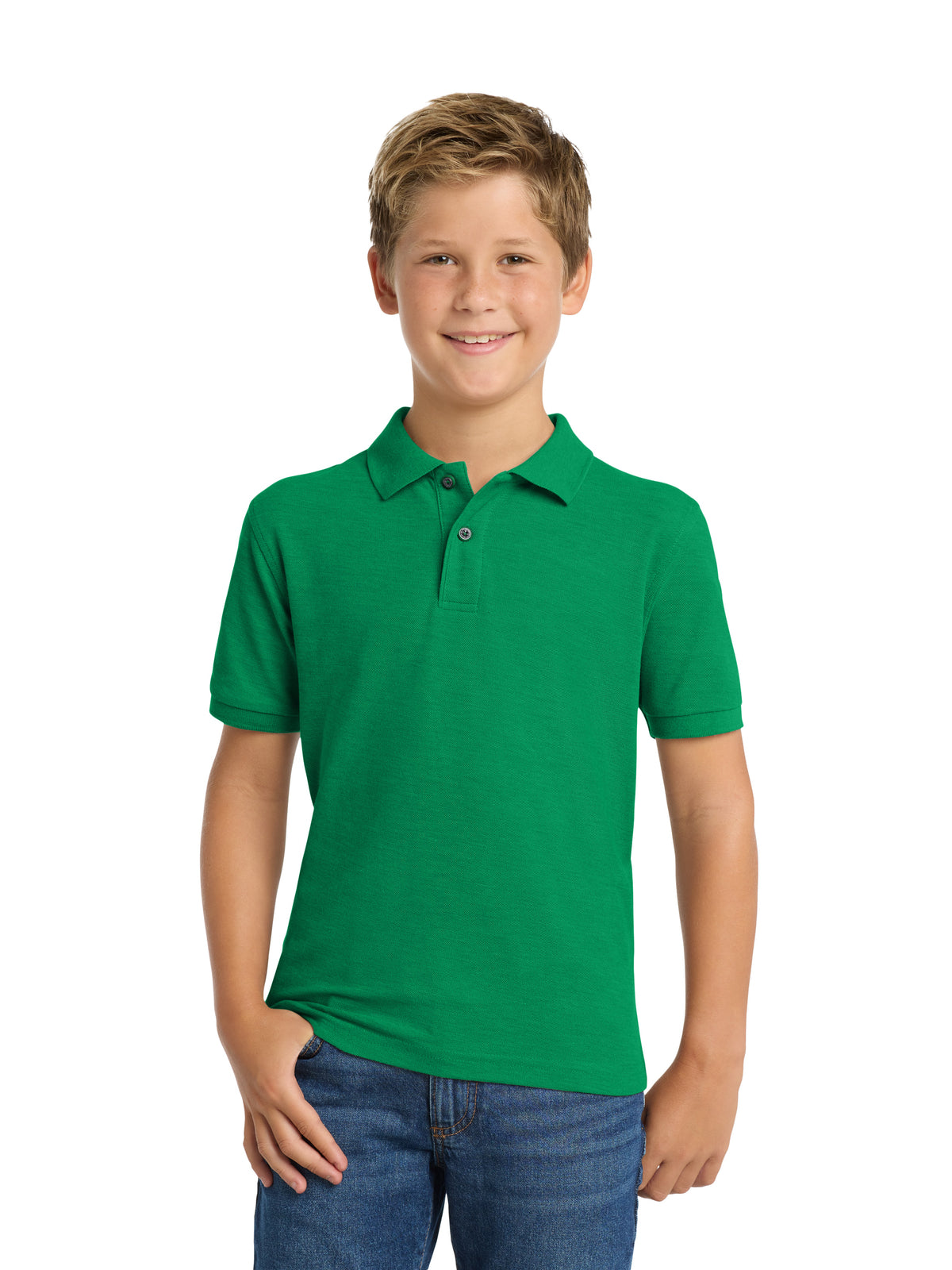 Youth Silk Touch Polo - Y500 - Kelly Green