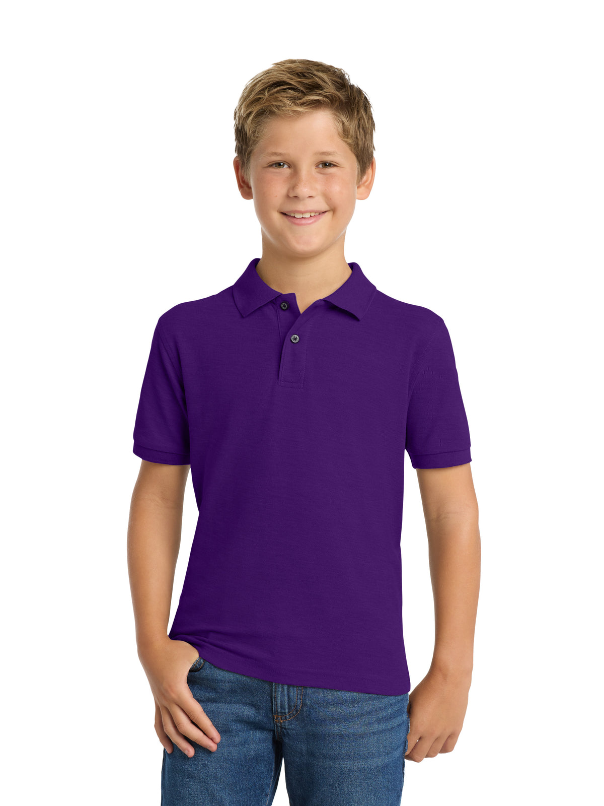 Youth Silk Touch Polo - Y500 - Purple