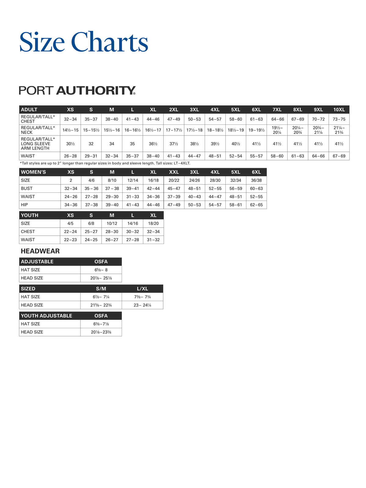 SIZECHART
