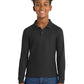 Youth Silk Touch Long Sleeve Polo - Y500LS - Black