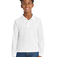 Youth Silk Touch Long Sleeve Polo - Y500LS - White