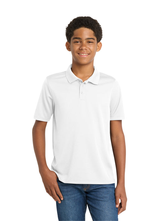 Boy's PosiCharge RacerMesh Polo - YST640 - White