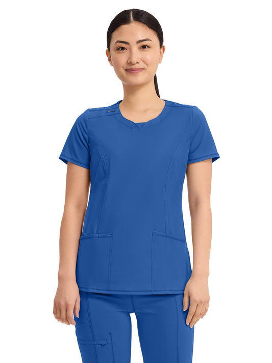 Women's 3-Pocket Round Neck Top - 2624A - Royal