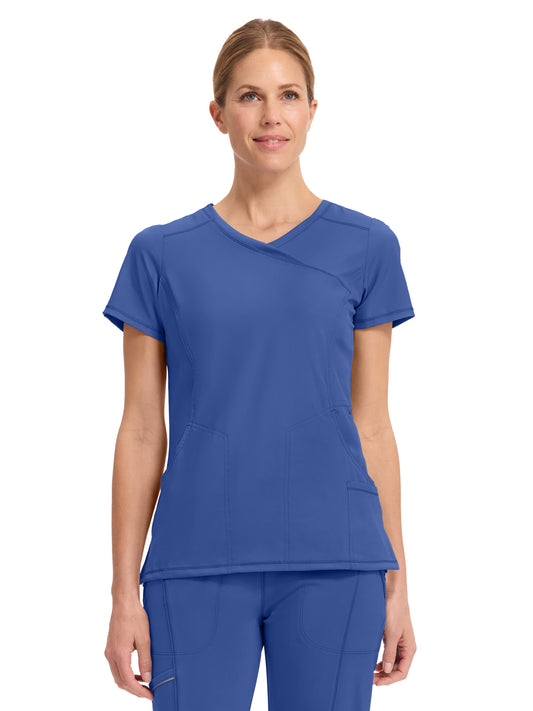 Women's 4-Pocket Mock Wrap Top - 2625A - Galaxy Blue