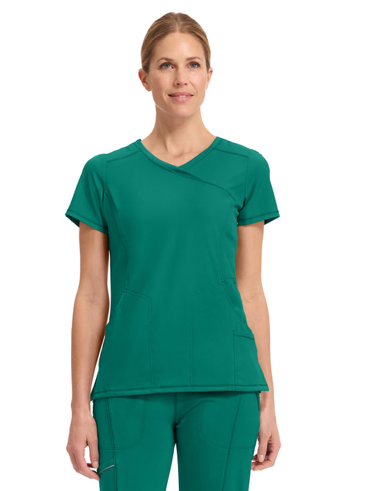 Women's 4-Pocket Mock Wrap Top - 2625A - Hunter Green