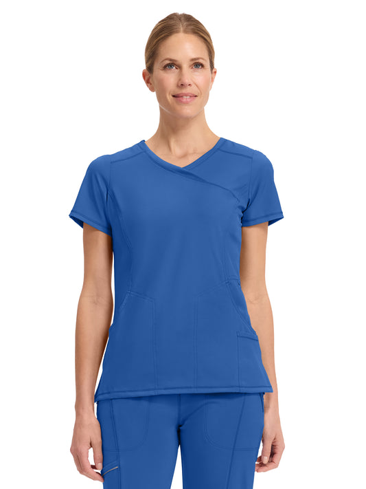 Women's 4-Pocket Mock Wrap Top - 2625A - Royal