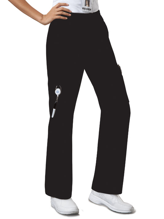 Women's Mid Rise Pull-On Cargo Pant - 4005 - Black