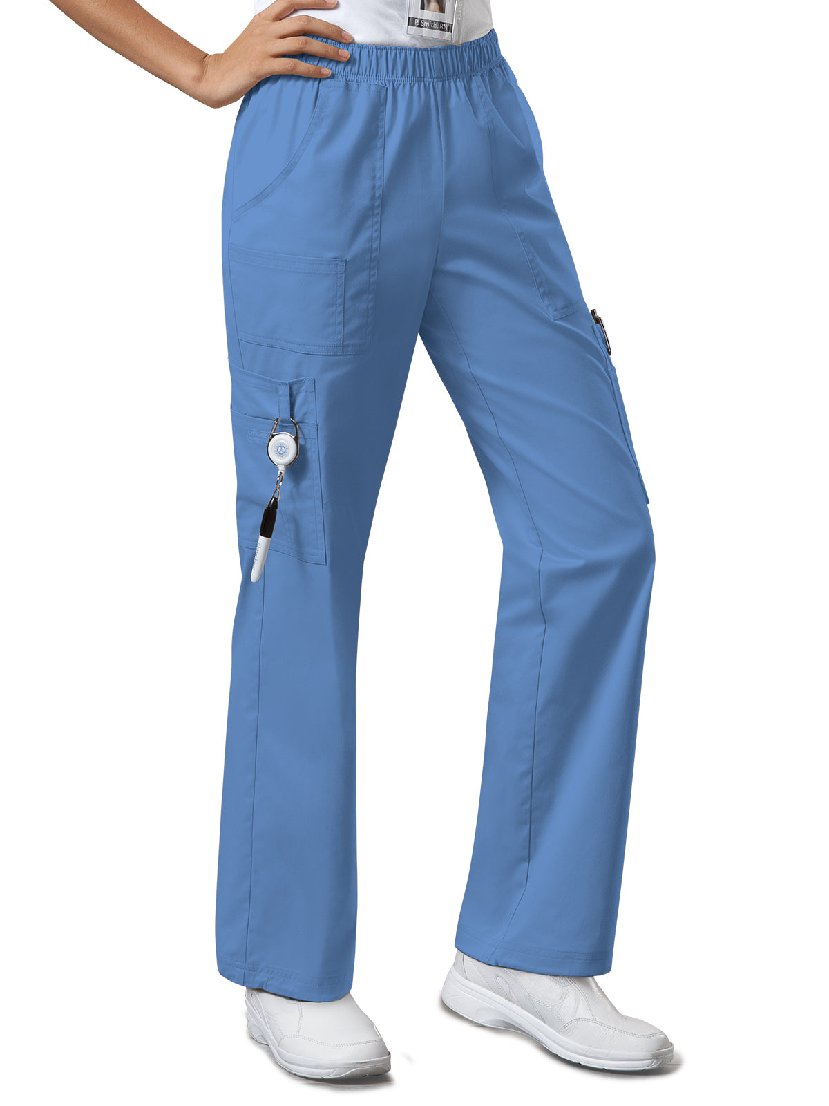 Women's Mid Rise Pull-On Cargo Pant - 4005 - Ciel