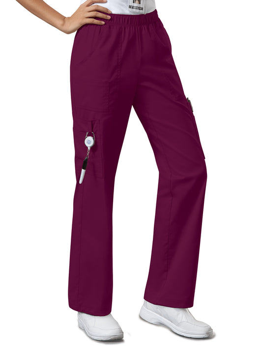 Women's Mid Rise Pull-On Cargo Pant - 4005 - Wine