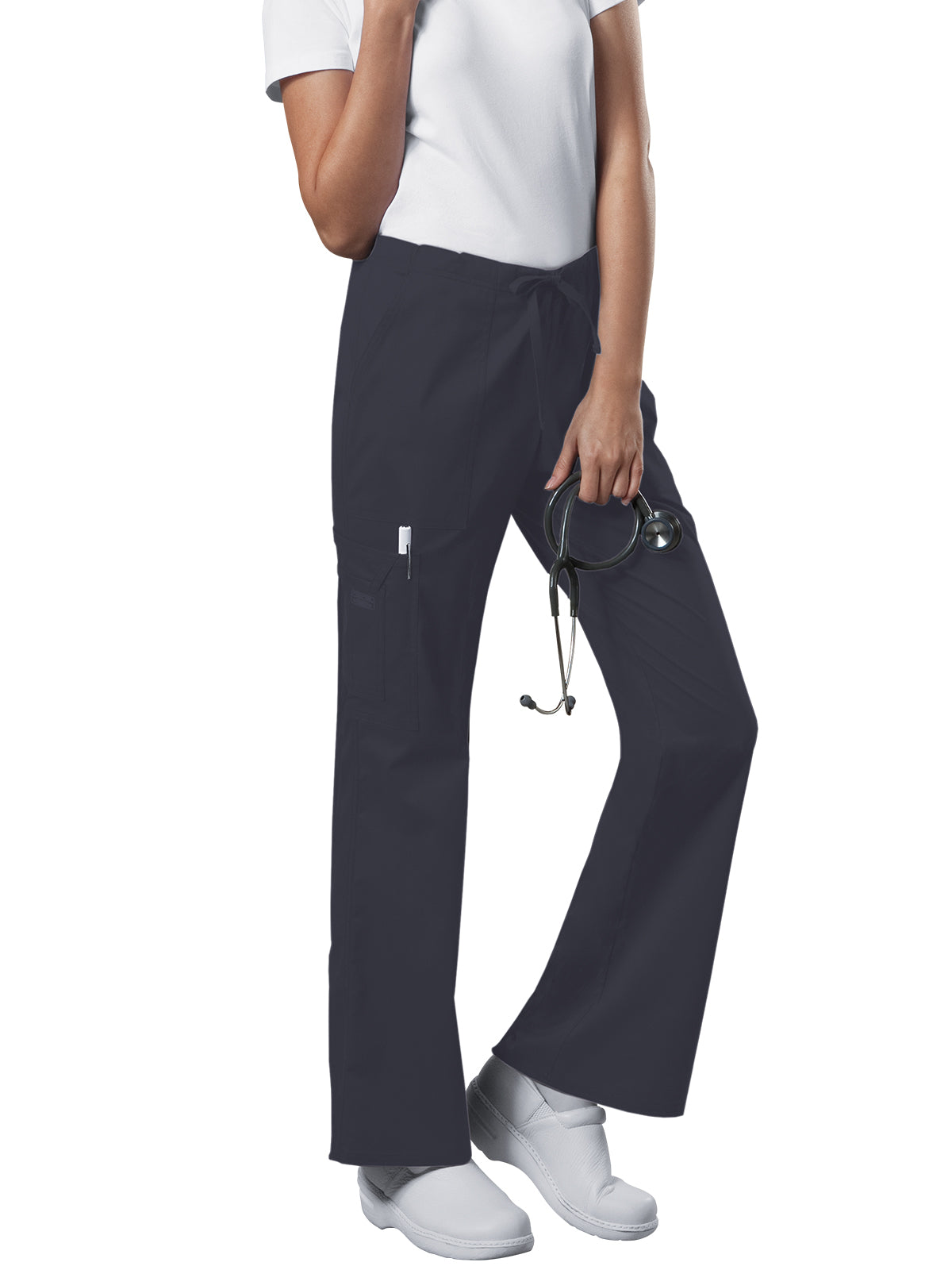 Women's Mid Rise Drawstring Cargo Pant - 4044 - Pewter