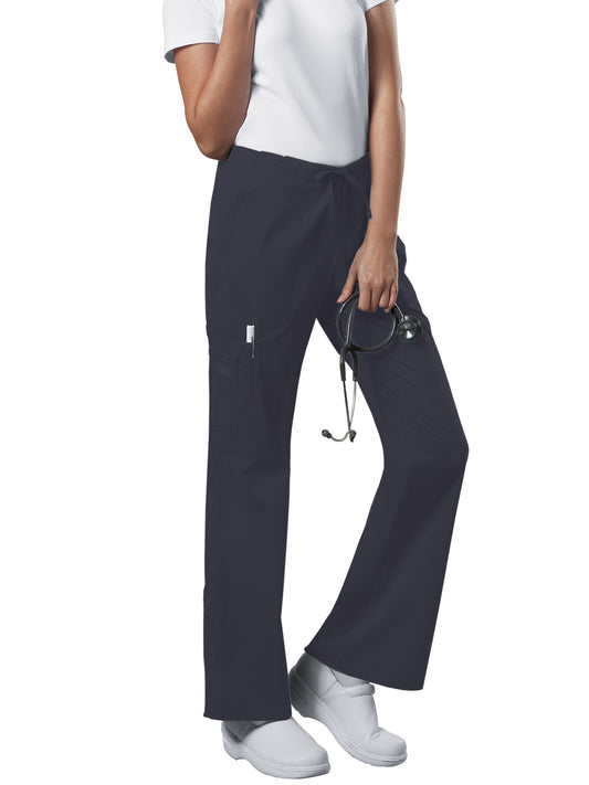 Women's Mid Rise Drawstring Cargo Pant - 4044 - Pewter