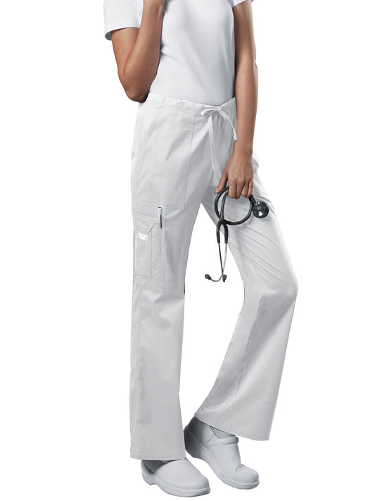 Women's Mid Rise Drawstring Cargo Pant - 4044 - White