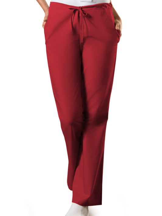 Women's 3-Pocket Natural Rise Drawstring Pant - 4101 - Red