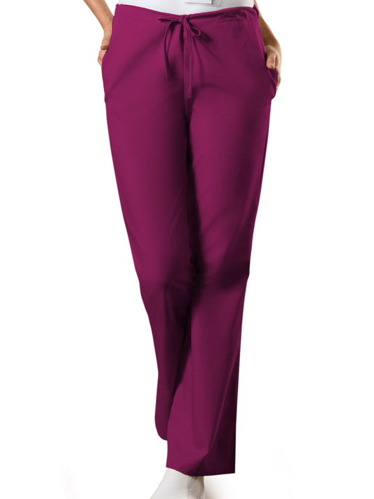 Women's 3-Pocket Natural Rise Drawstring Pant - 4101 - Wine