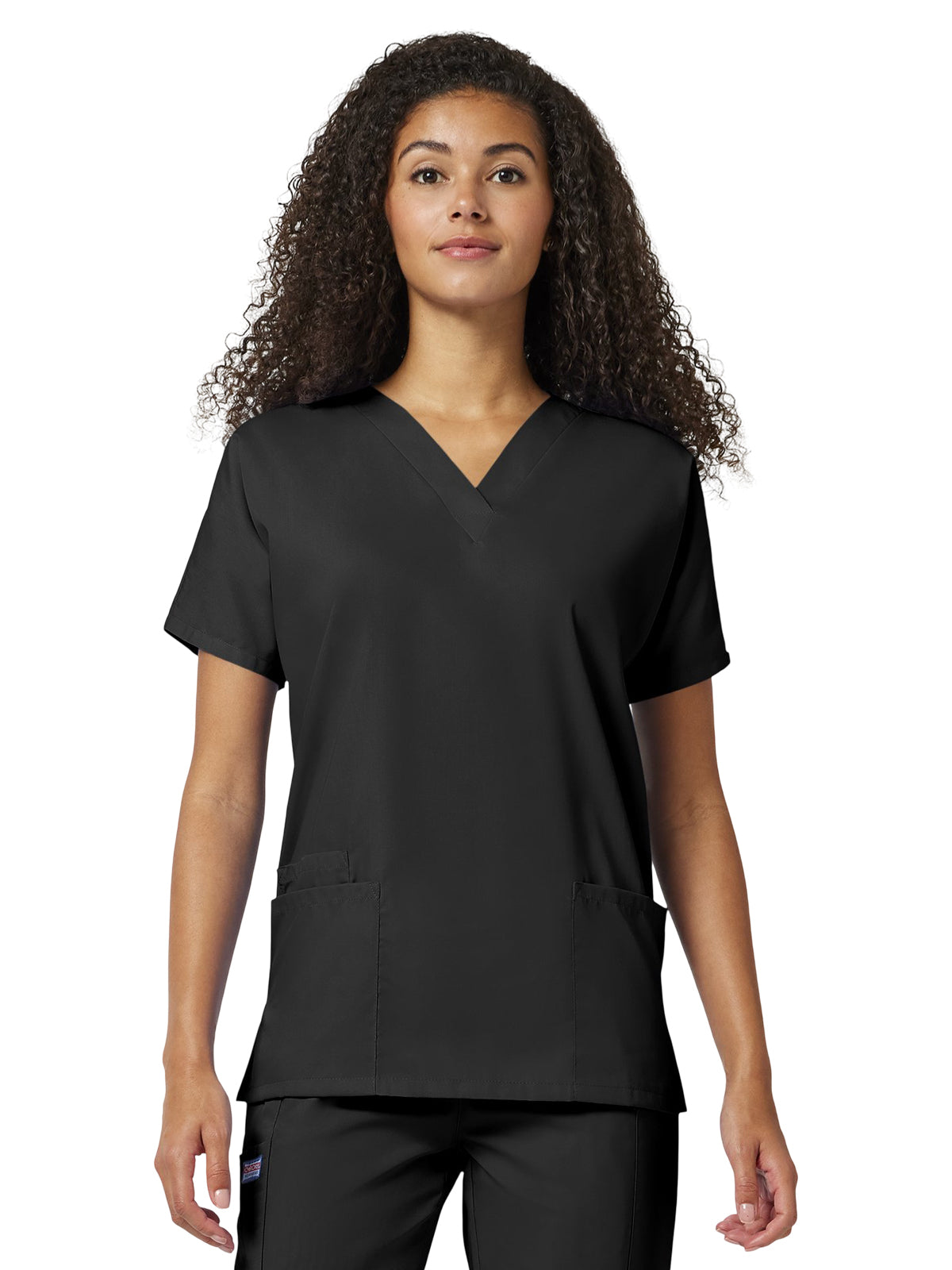 Women's 2-Pocket V-Neck Top - 4700 - Black