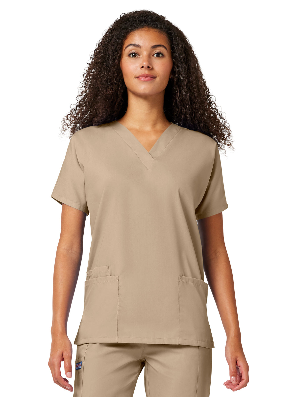 Women's 2-Pocket V-Neck Top - 4700 - Khaki