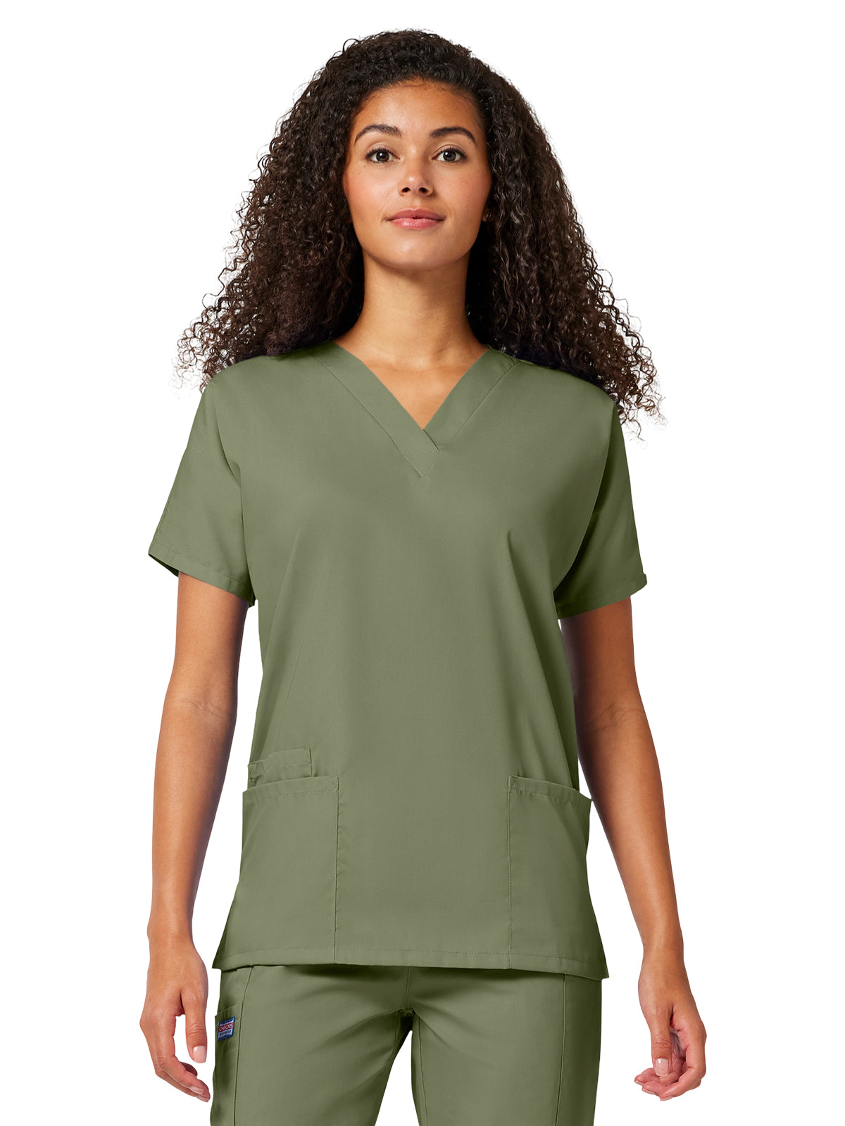Women's 2-Pocket V-Neck Top - 4700 - Olive