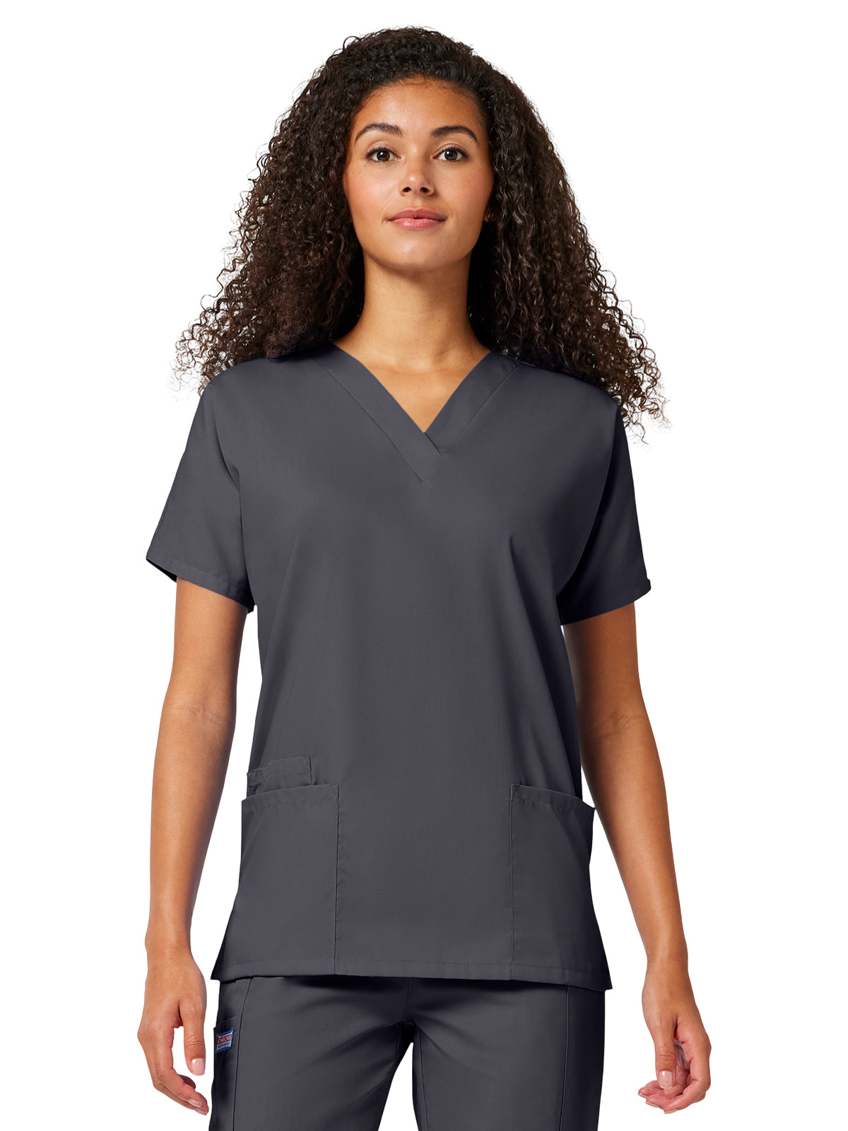 Women's 2-Pocket V-Neck Top - 4700 - Pewter