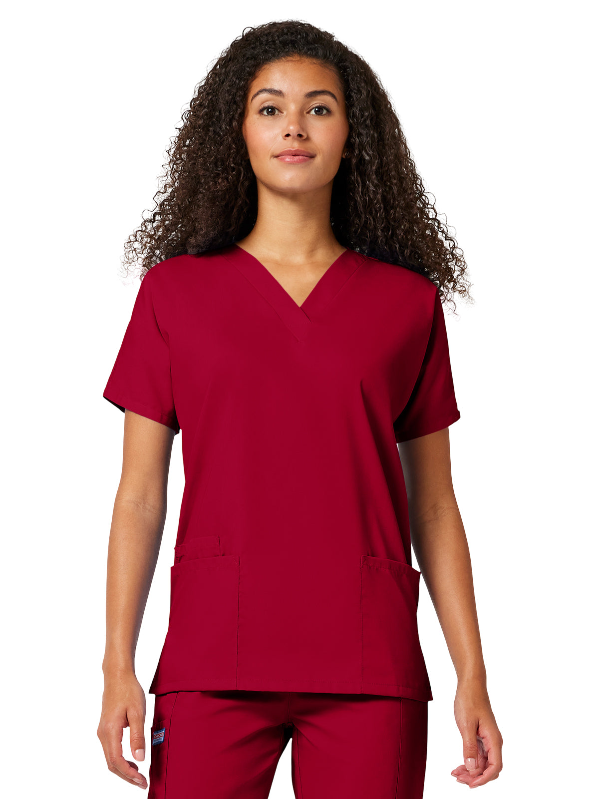 Women's 2-Pocket V-Neck Top - 4700 - Red