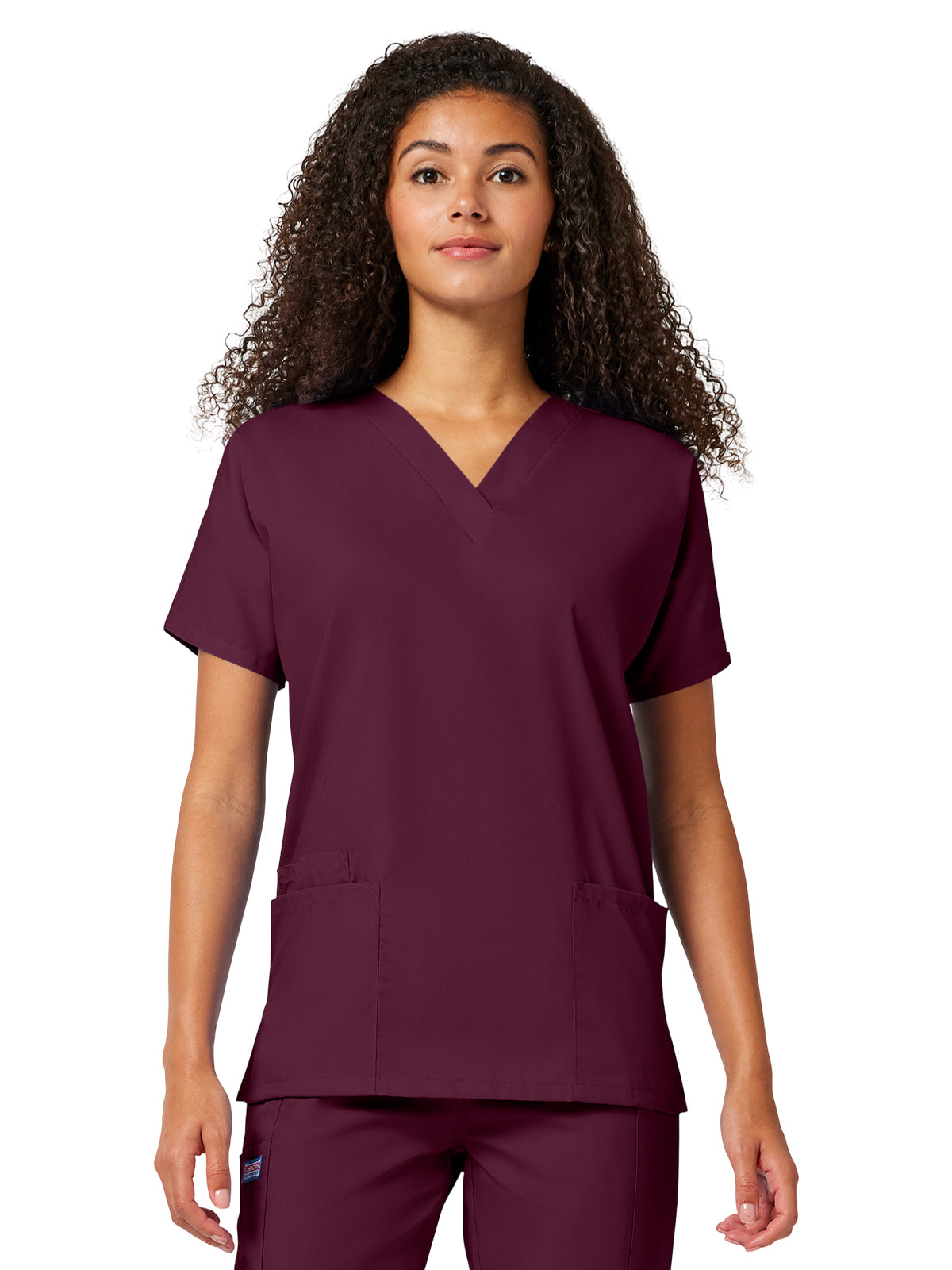 Women's 2-Pocket V-Neck Top - 4700 - Wine