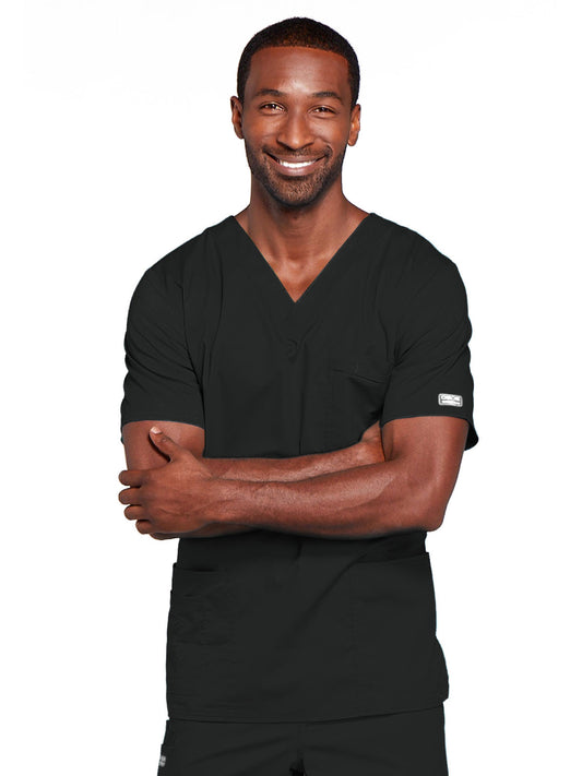 Unisex 2-Pocket V-Neck Top - 4725 - Black