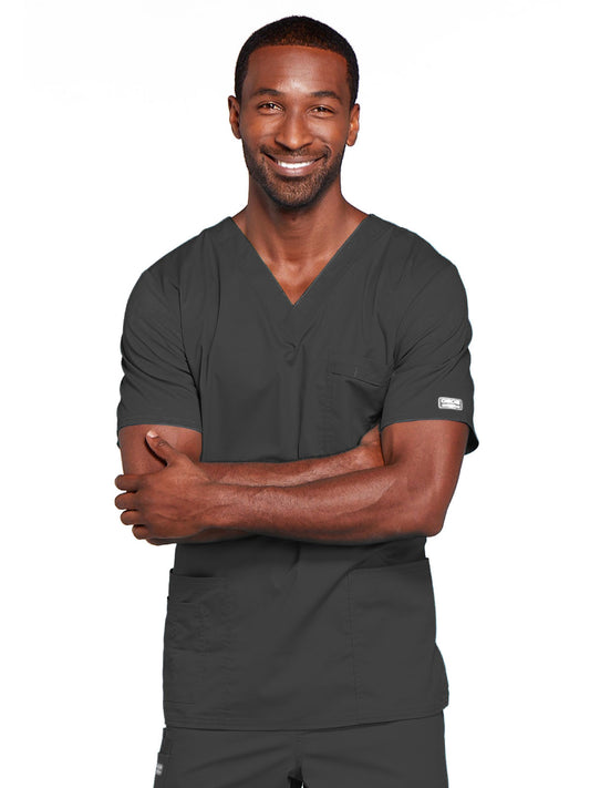 Unisex 2-Pocket V-Neck Top - 4725 - Pewter