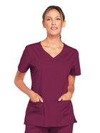 Women's 3-Pocket V-Neck Top - 4727 - Wine