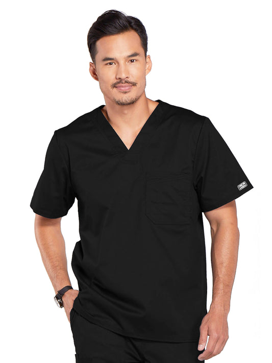 Men's 1-Pocket Tuckable V-Neck Top - 4743 - Black