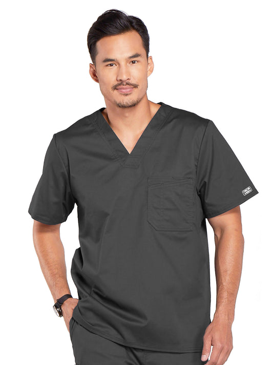 Men's 1-Pocket Tuckable V-Neck Top - 4743 - Pewter