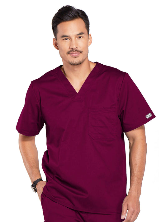 Men's 1-Pocket Tuckable V-Neck Top - 4743 - Wine