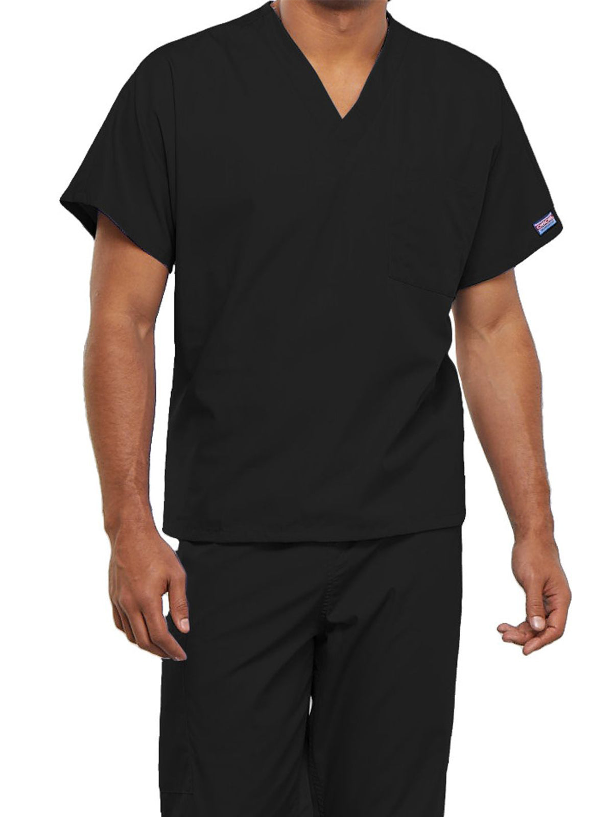 Unisex 1-Pocket V-Neck Top - 4777 - Black