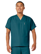 Unisex 1-Pocket V-Neck Top - 4777 - Caribbean Blue