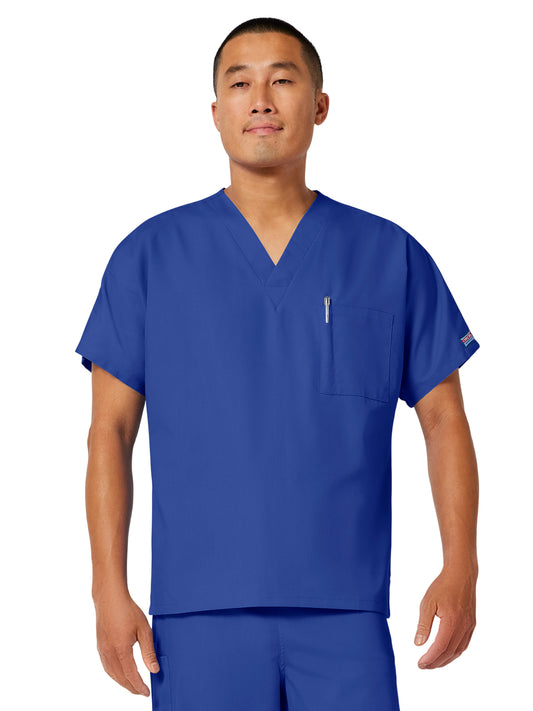 Unisex 1-Pocket V-Neck Top - 4777 - Galaxy Blue