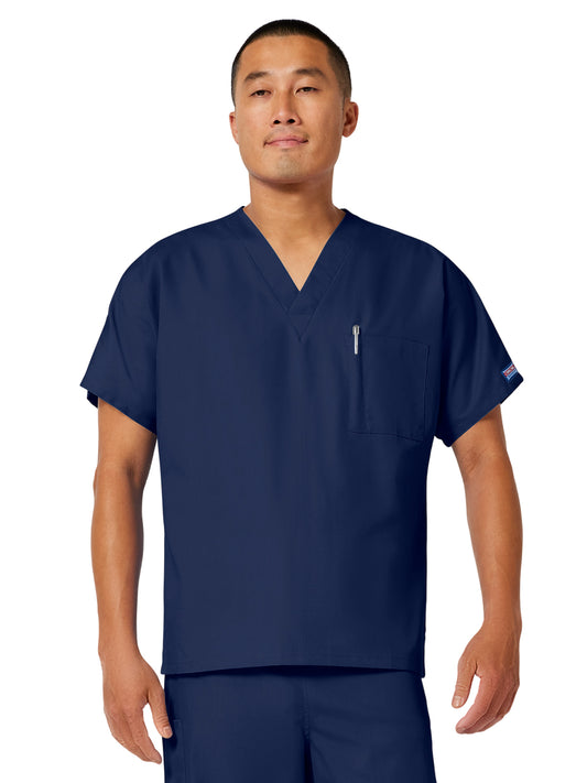 Unisex 1-Pocket V-Neck Top - 4777 - Navy