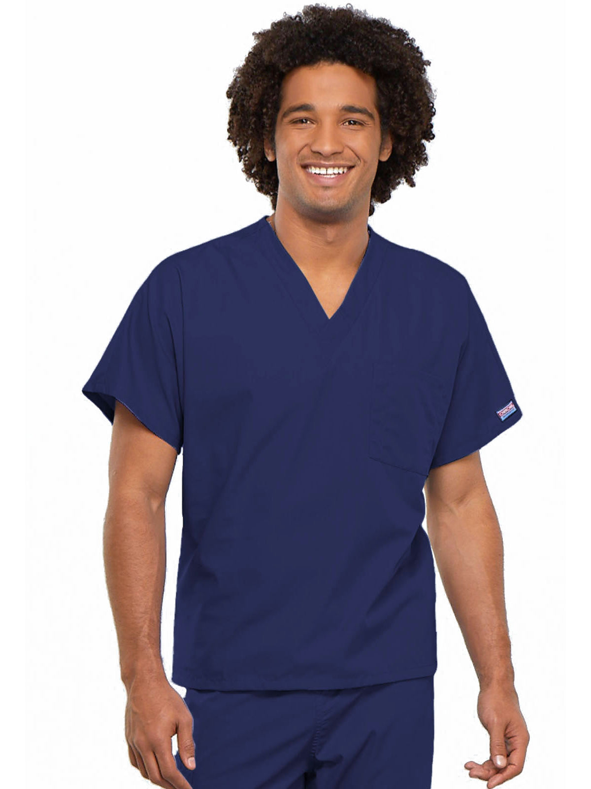 Unisex 1-Pocket V-Neck Top - 4777 - Navy