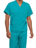 Unisex 1-Pocket V-Neck Top - 4777 - Turquoise