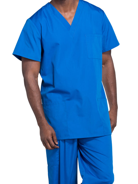 Unisex 3-Pocket V-Neck Top - 4876 - Royal