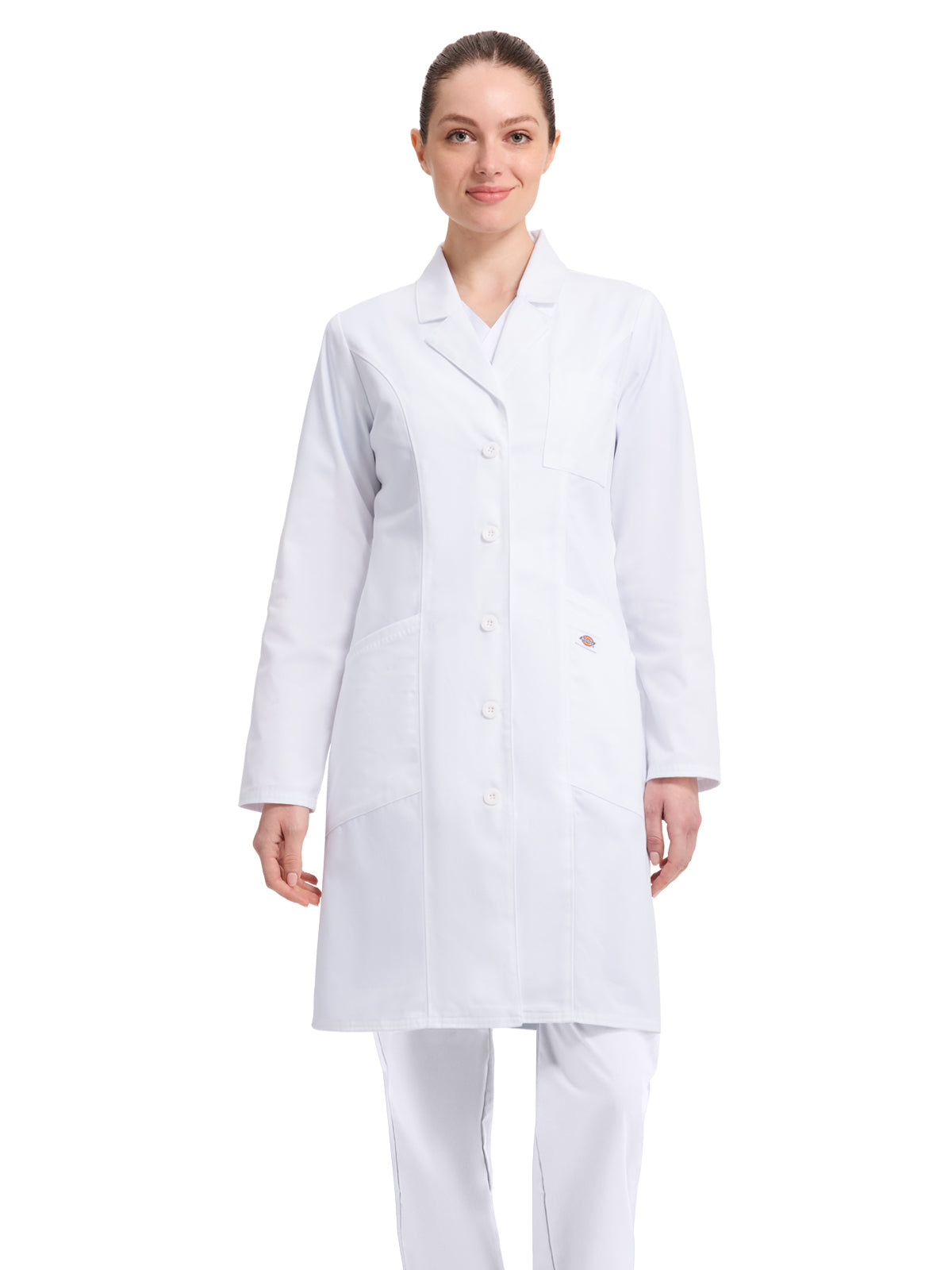 Women's Four-Pocket 37" Full-Length Lab Coat - 82401 - White