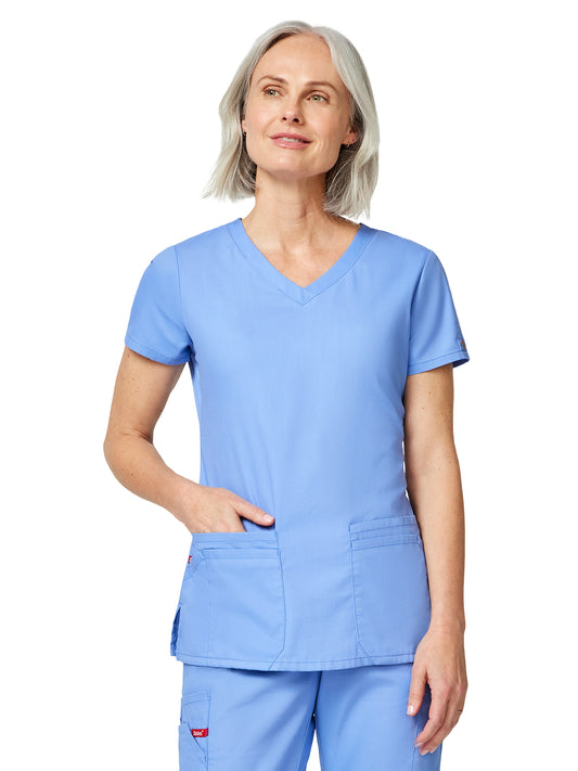 Women's 4-Pocket V-Neck Top - 85906 - Ciel