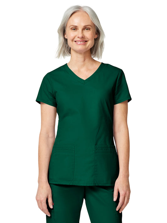 Women's 4-Pocket V-Neck Top - 85906 - Hunter