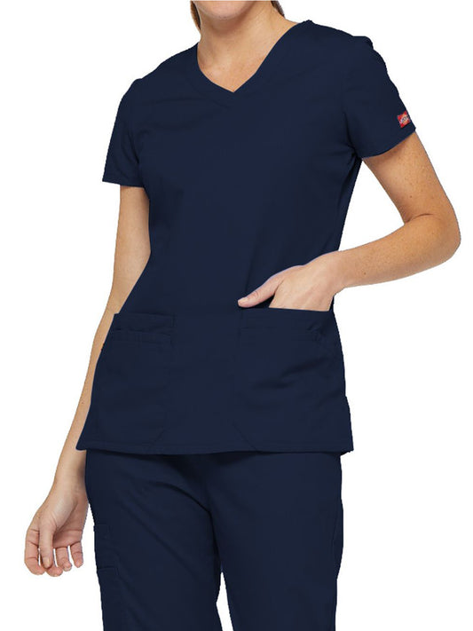 Women's 4-Pocket V-Neck Top - 85906 - Navy