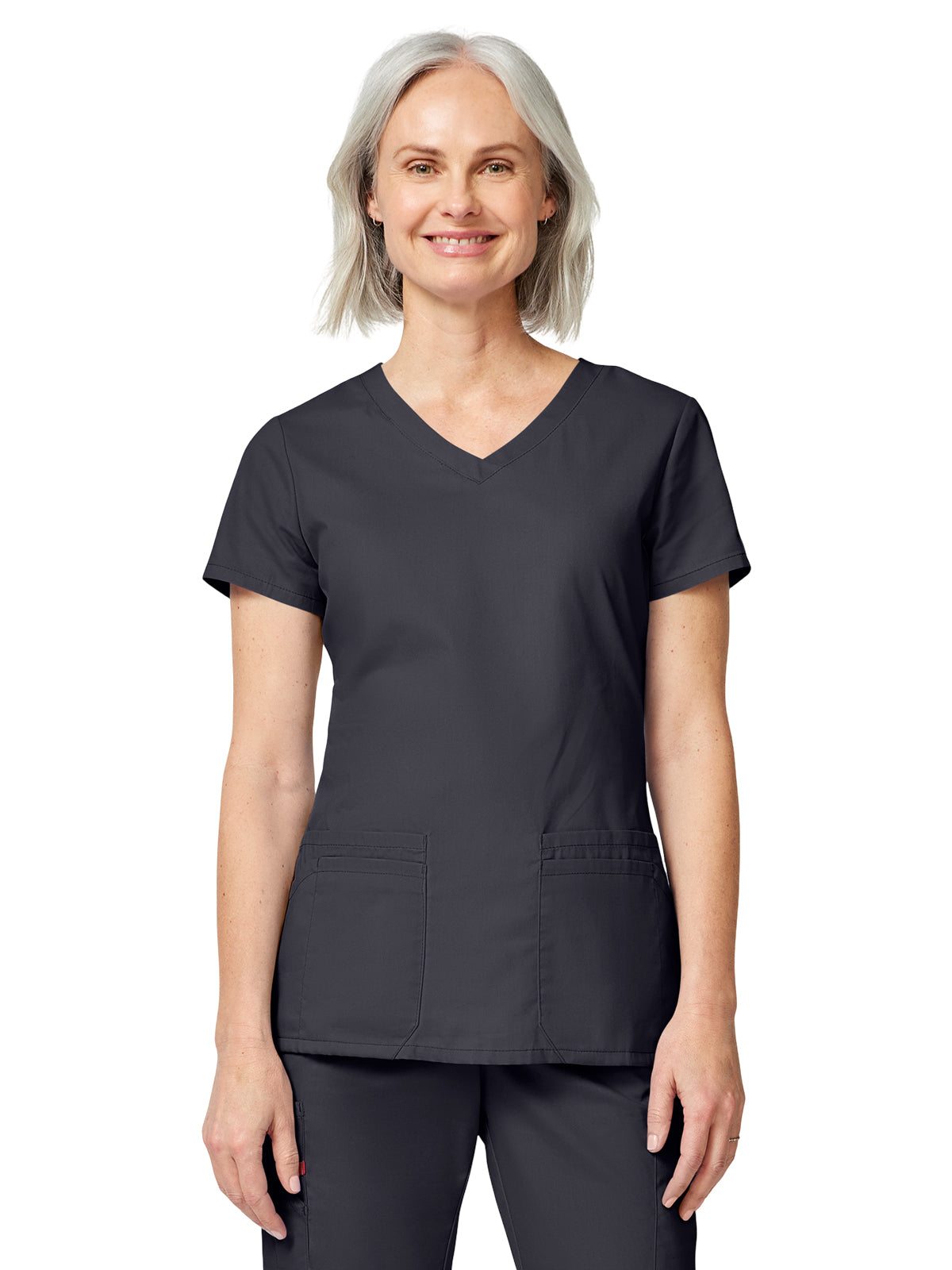Women's 4-Pocket V-Neck Top - 85906 - Pewter