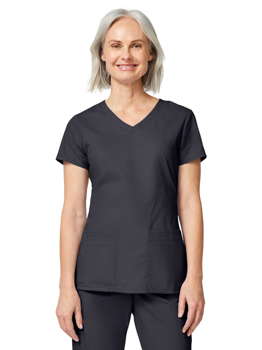 Women's 4-Pocket V-Neck Top - 85906 - Pewter