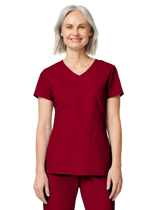 Women's 4-Pocket V-Neck Top - 85906 - Red