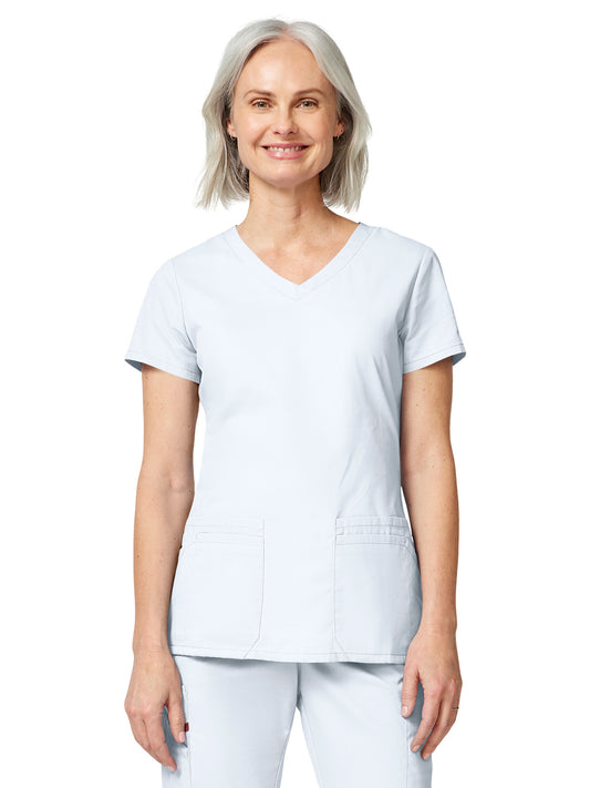 Women's 4-Pocket V-Neck Top - 85906 - White