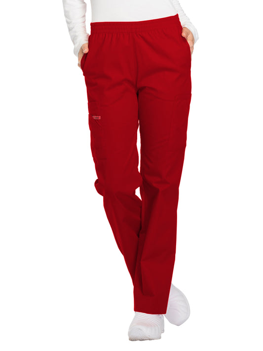 Women's 6-Pocket Natural Rise Tapered Leg Pant - 86106 - Red