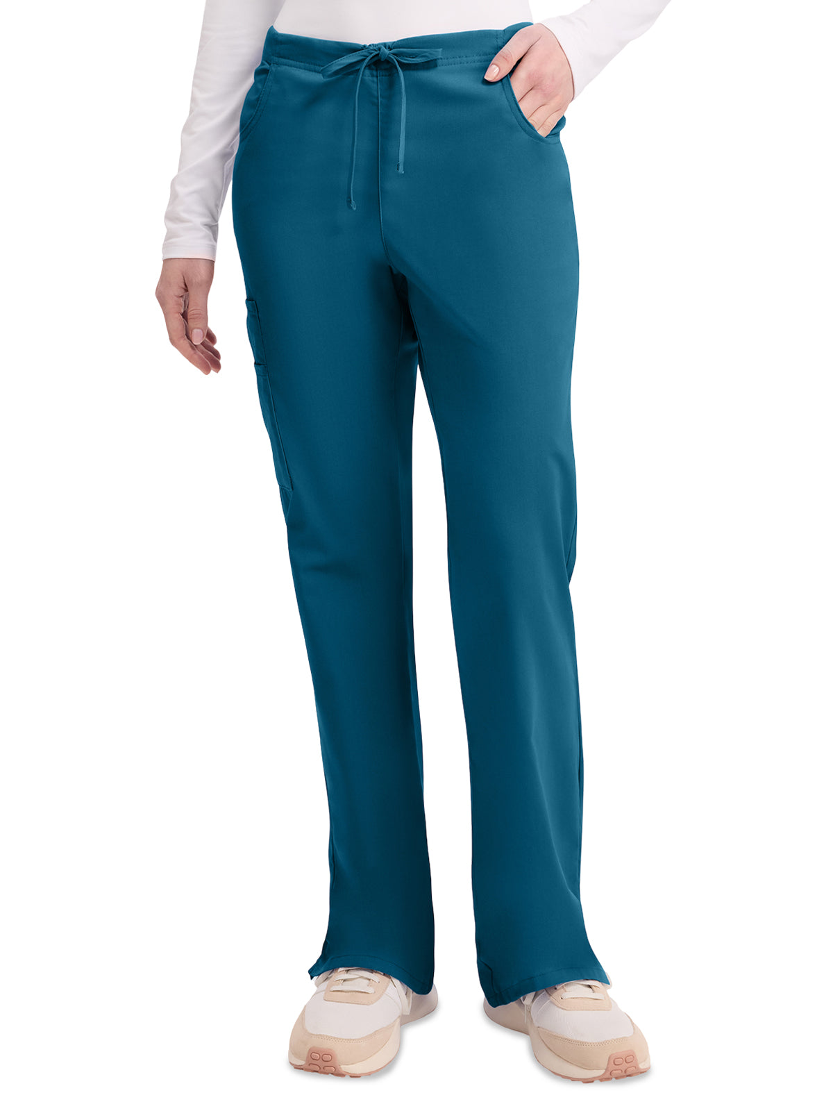 Women's 6-Pocket Mid Rise Cargo Pant - 86206 - Caribbean Blue
