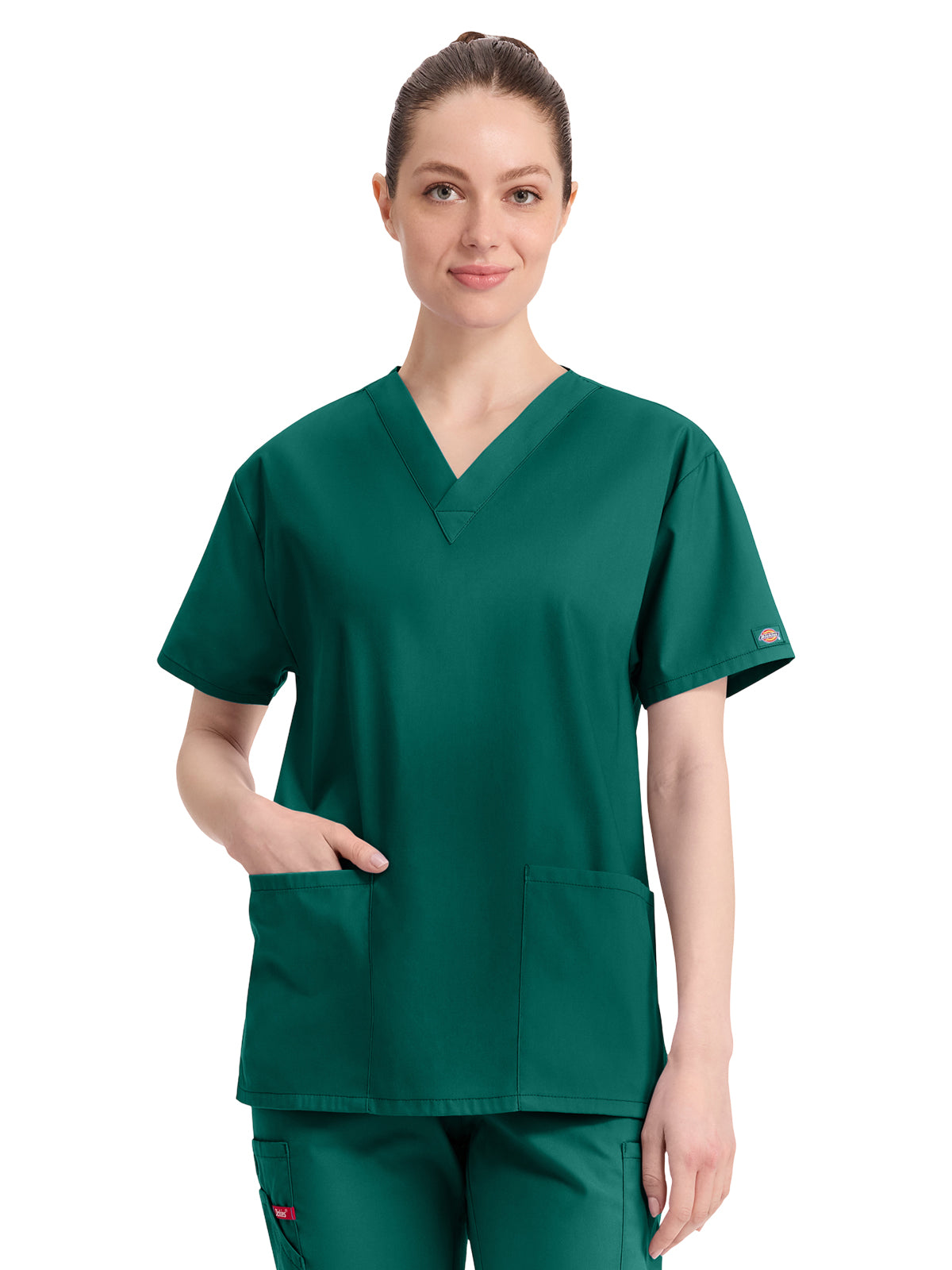 Women's 3-Pocket V-Neck Top - 86706 - Hunter