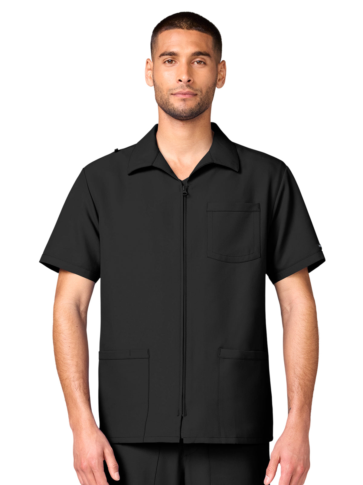 Men's 3-Pocket Full Zip Jacket - CK00027 - Black