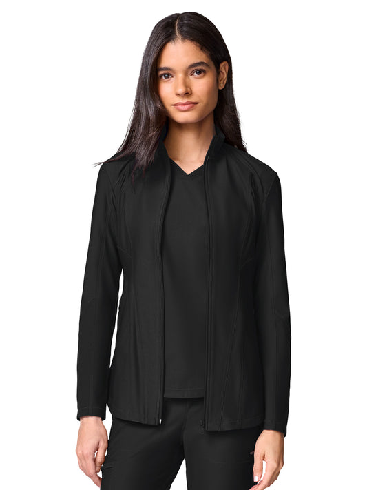 Women's 2-Pocket Full Zip Jacket - CK00032 - Black